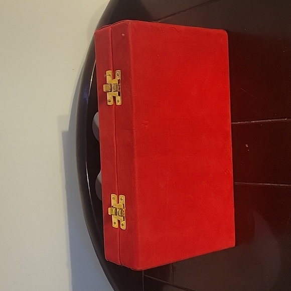 Vintage Traditional India Brass Decorative Bowl Set Red Velvet Box - Picture 3 of 11